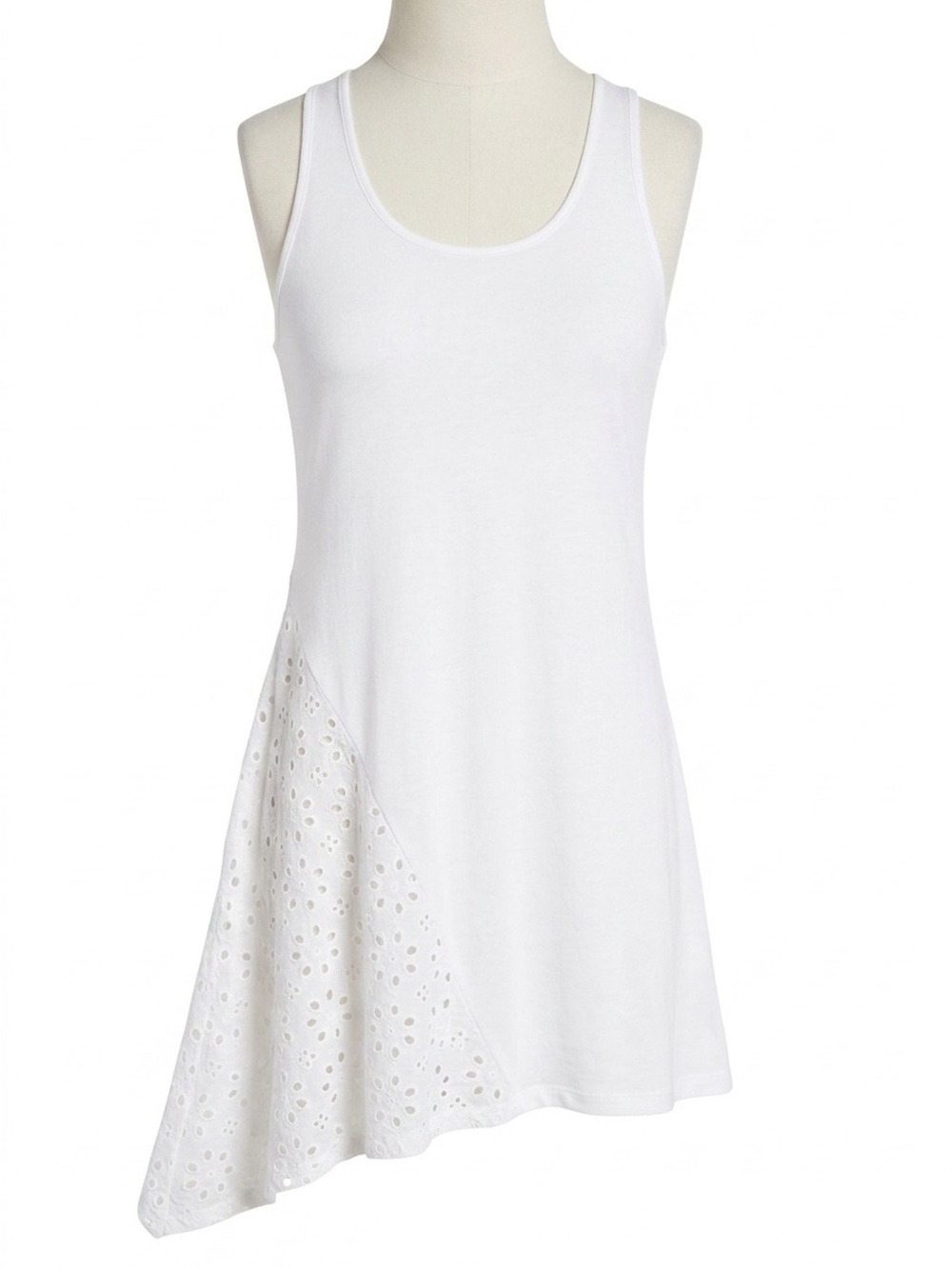Leifnotes Anthropologie White Eyelet Summer Wedding Guest Hem Dress –